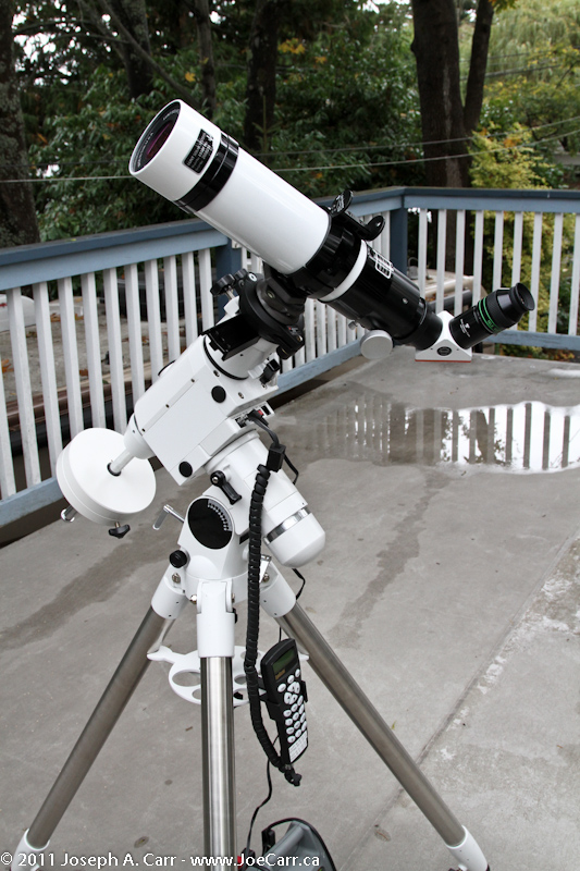 Lunt Ha solar telescope mounted on HEQ5 tracking mount
