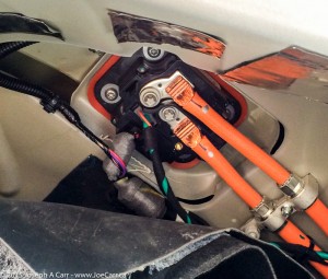 Recharge port from the inside - Tesla Model S repair at my home