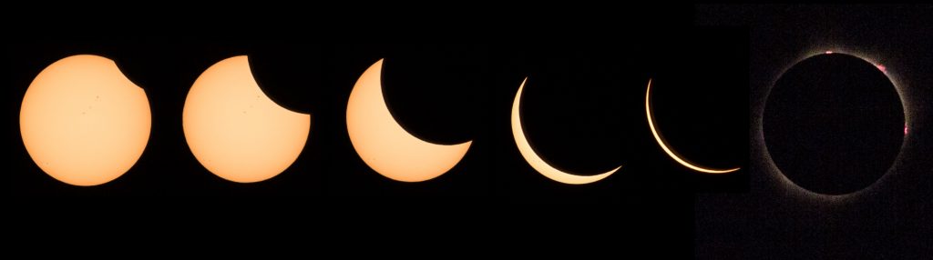 2017 Total Solar Eclipse - phases to Totality