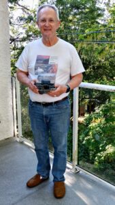 Joe flying his DJI Mini 3 Pro drone from the front deck