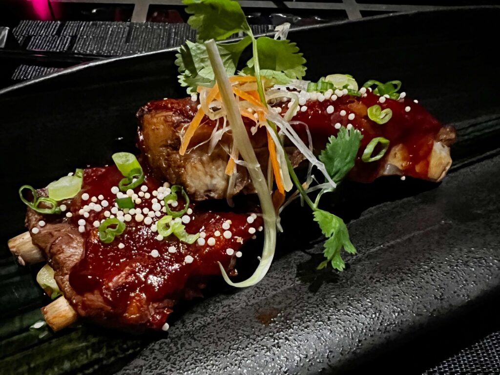 Chinese Five Spice Baby Back Ribs in the Tamarind restaurant aboard Koningsdam.