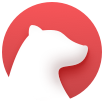 Bear app logo - white bear head